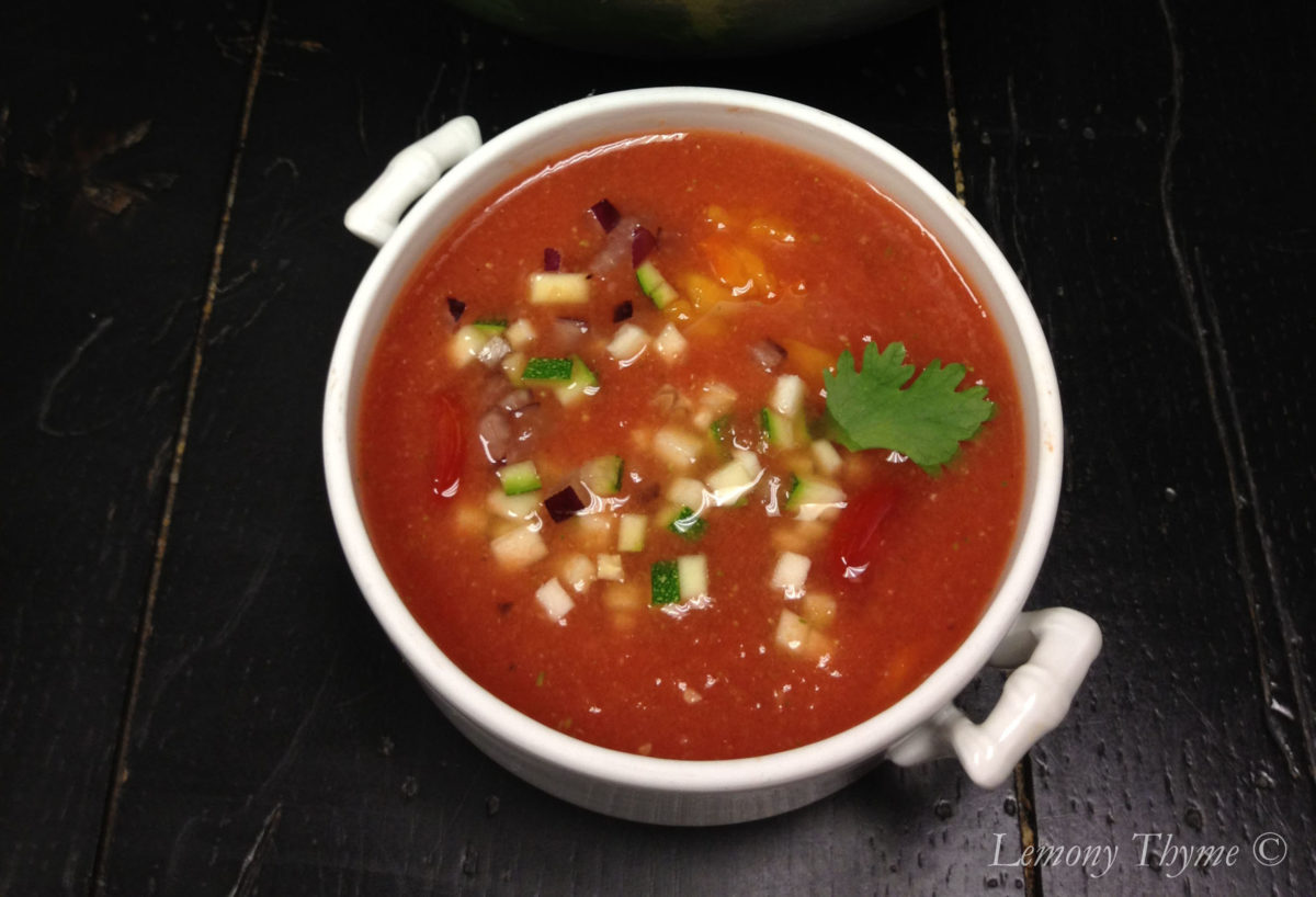 Watermelon Gazpacho {Share the Love} Lemony Thyme