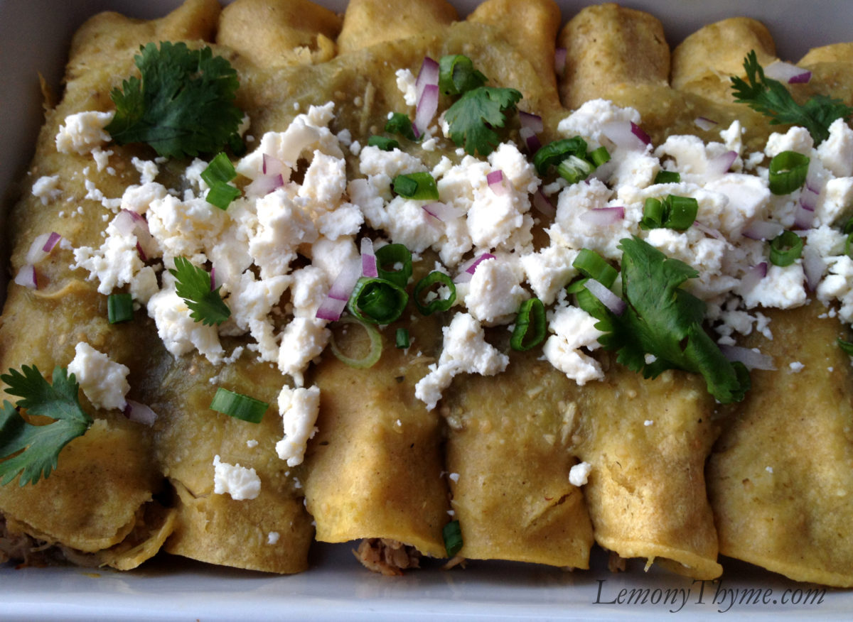 Chicken Enchiladas with Tomatillo Sauce {Enchiladas Verdes} Lemony Thyme