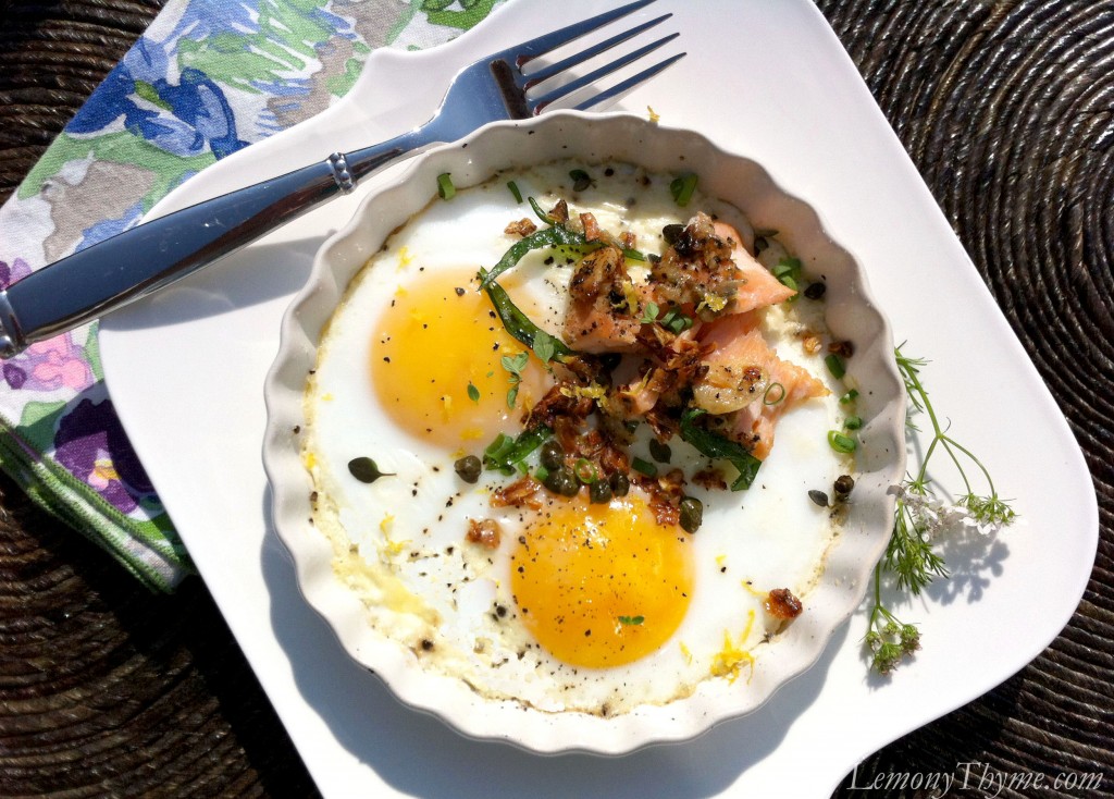» Salmon & Baked Eggs {Breakfast for Dinner} Lemony Thyme