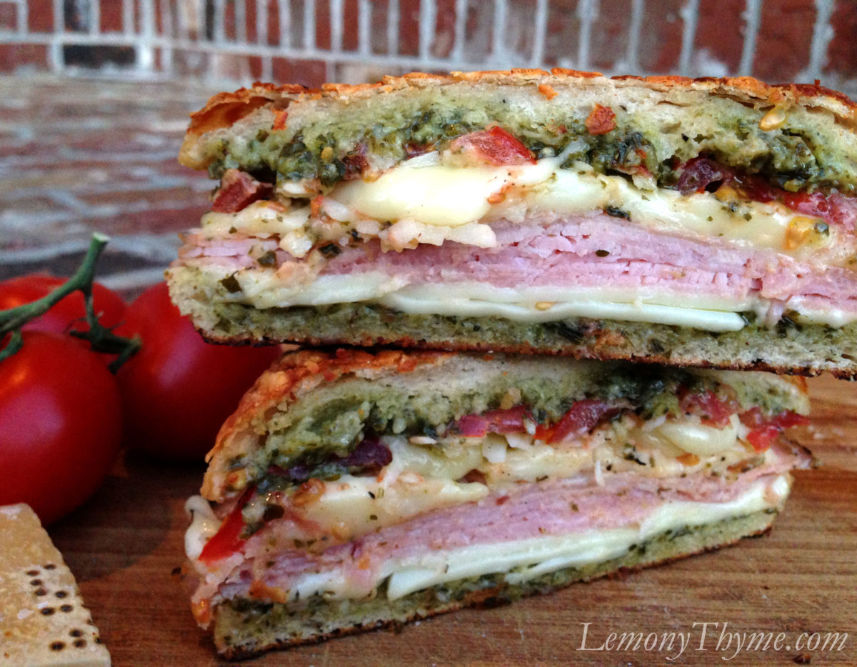 Parmesan Pesto Grilled Tomato, Ham &amp; Cheese Sandwich-image