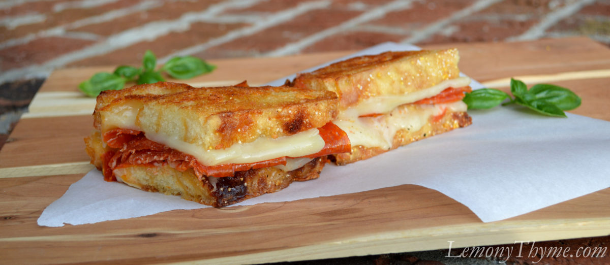 Pepperoni Pizza Grilled Cheese Sandwich Lemony Thyme