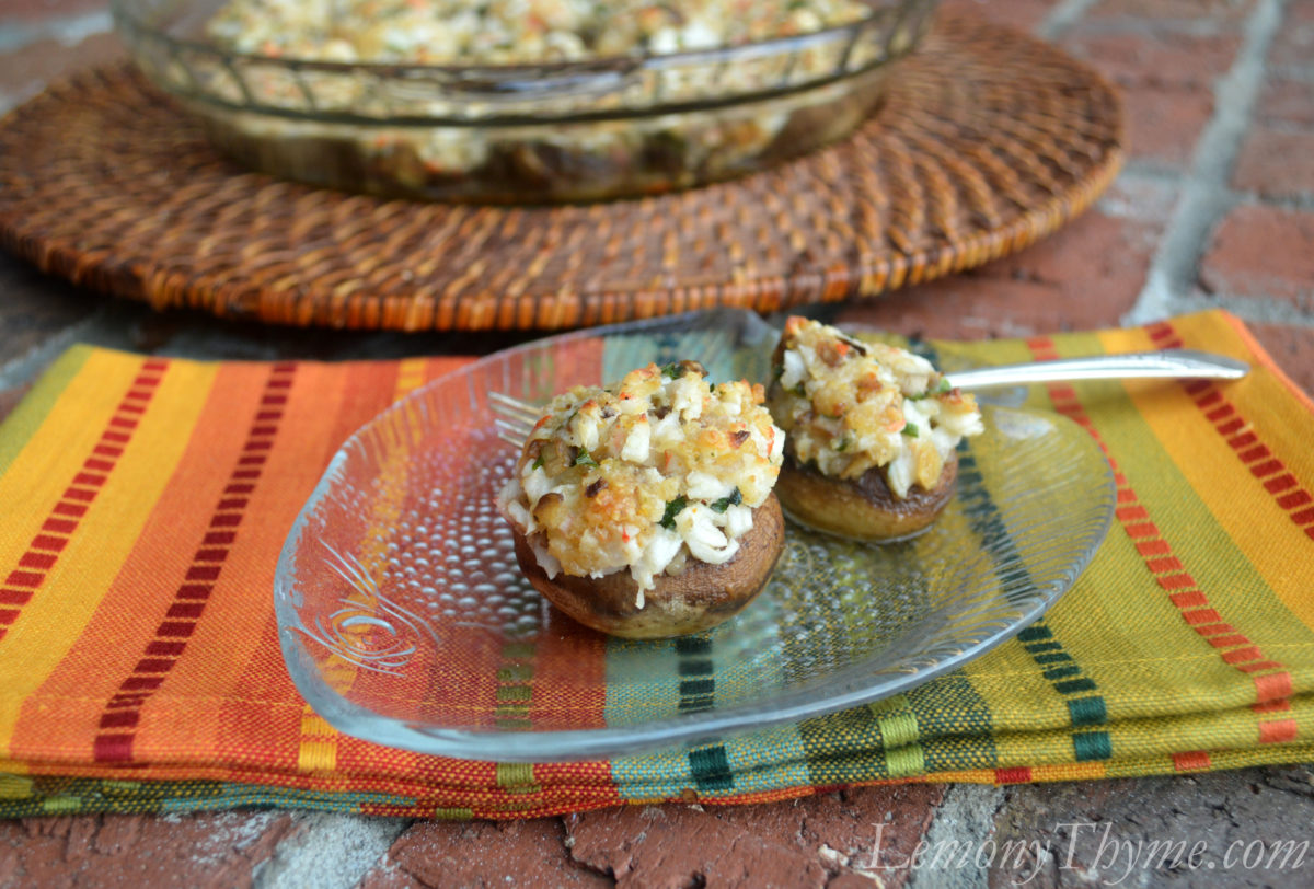Crab Stuffed Mushrooms - Lemony Thyme
