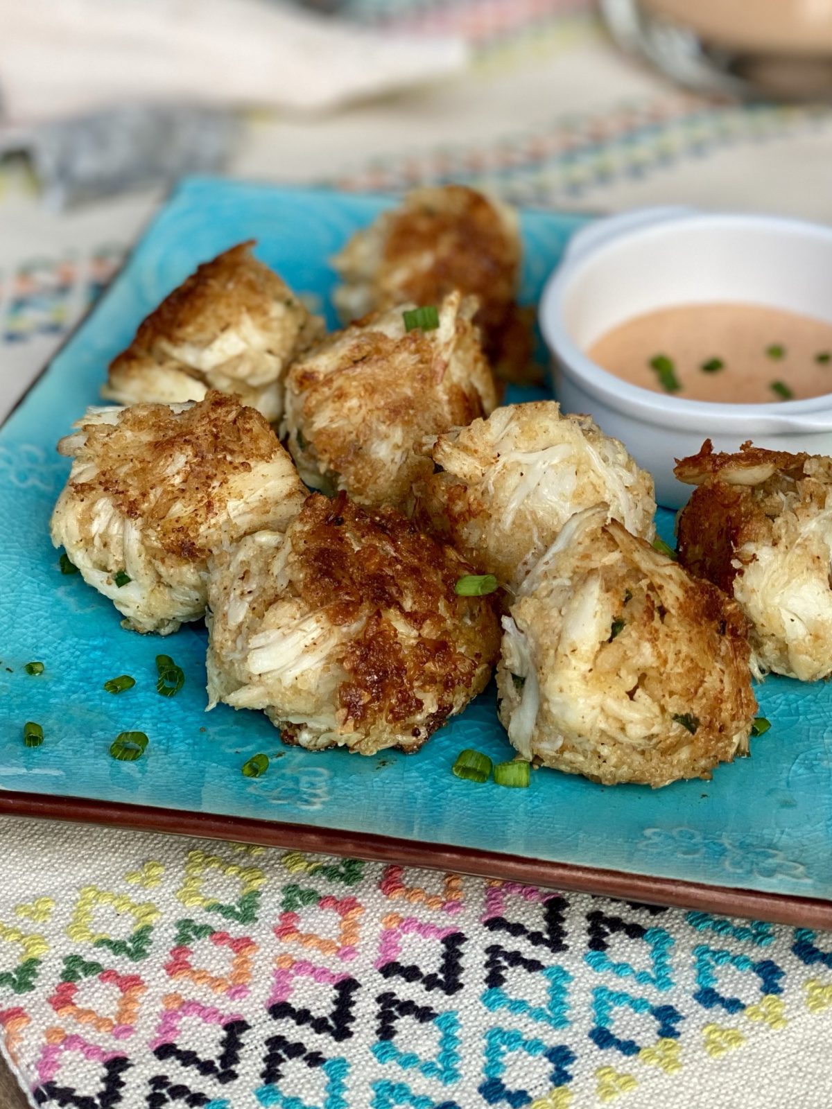 Crab Cake Balls with Remoulade Sauce - Lemony Thyme